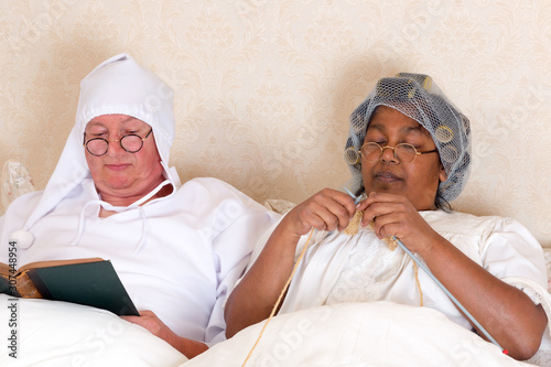 Retired couple in bed