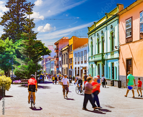 Islas canarias.Tenerife. Calles del pueblo de La Laguna.