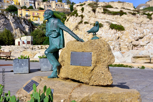 statue dedicated to the Poet Vincenzo Licata created by the artist Filippo Prestia Sciacca Sicily Italy