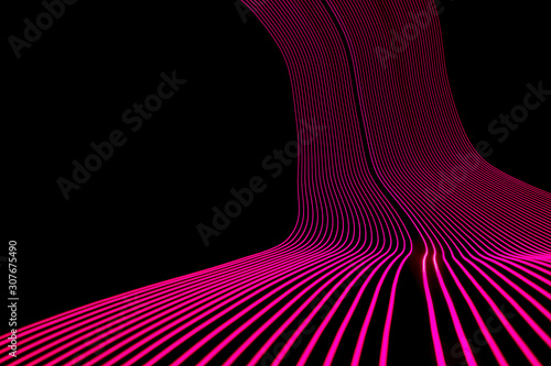 Bright neon line designed background, shot with long exposure. Modern background in lines style. Abstract, creative effect, texture with lighting, art of colors combination. Artistic choice of shapes.