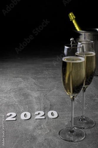 Wiaderko do szampana , kieliszki, nowy rok , sylwester