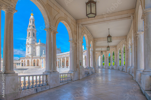 Arcade of the famous sanctuary of Fatima in Portugal