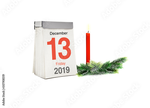 Kalender mit Freitag dem 13. Dezember 2019
