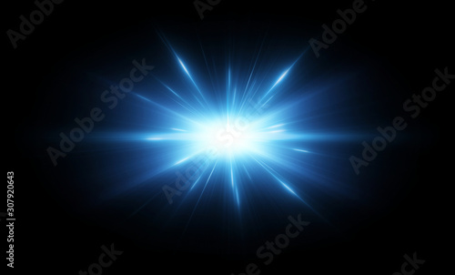 VFX Glow lighting effect star burst, flash energy ray. Creative design template