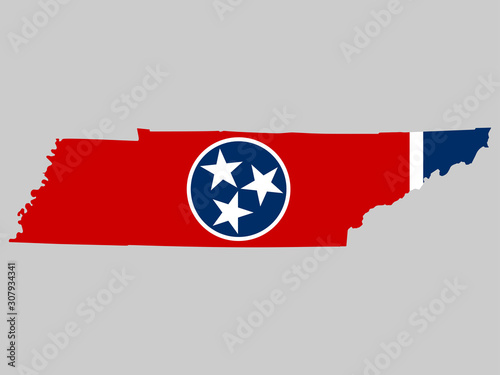Tennessee Map Flag Vector illustration Eps 10