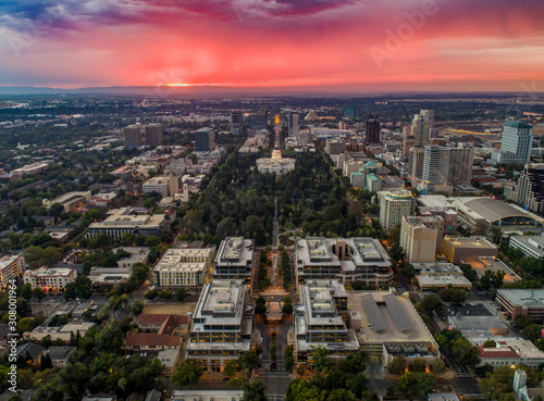 Aerial images of downtown Sacramento