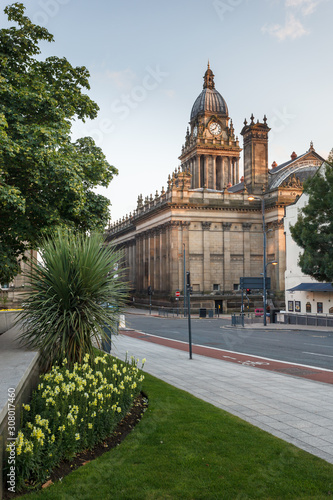 Leeds Town Hall on the Headrow in Leeds City Centre completed in 1858 and one of the largest town halls in the U.K