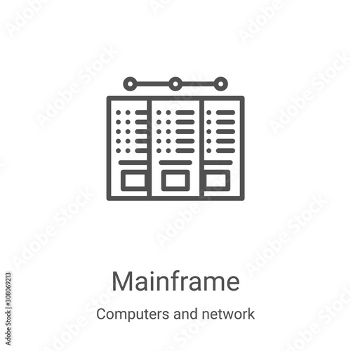 mainframe icon vector from computers and network collection. Thin line mainframe outline icon vector illustration. Linear symbol for use on web and mobile apps, logo, print media