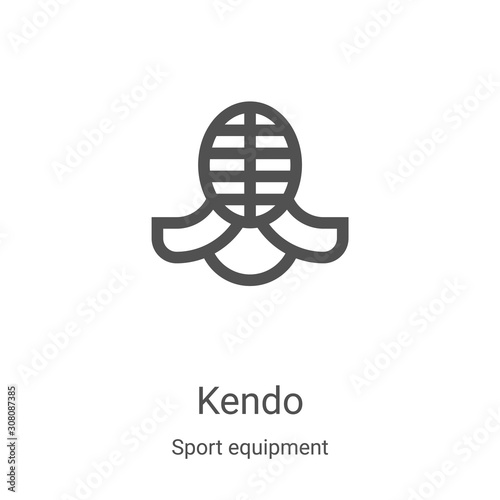 kendo icon vector from sport equipment collection. Thin line kendo outline icon vector illustration. Linear symbol for use on web and mobile apps, logo, print media