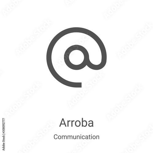 arroba icon vector from communication collection. Thin line arroba outline icon vector illustration. Linear symbol for use on web and mobile apps, logo, print media