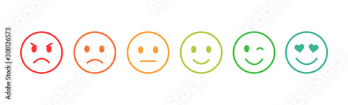 Set of emoticons with different moods. Emoji.