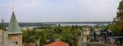 Panoramic view from Belgrade fortress, Serbia.