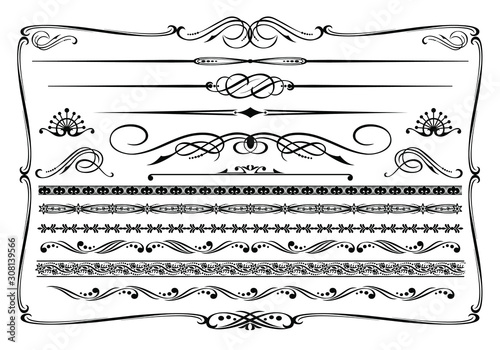 Vector (black & white) western themed design elements.