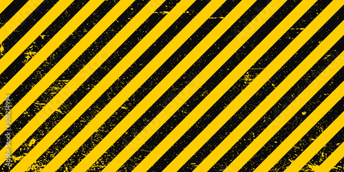 Industrial background warning frame grunge yellow black diagonal stripes, vector grunge texture warn caution, construction, safety background