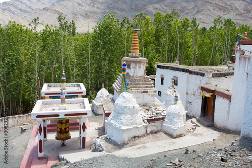 Ladakh, India - Jun 26 2019 - Stok Monastery (Stok Gompa) in Ladakh, Jammu and Kashmir, India. It was founded by Lama Lhawang Lotus in the 14th Century.