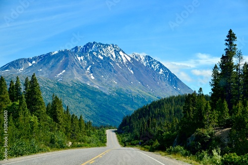 View on the Klondike Highway Skagway Alaska to Whitehorse Yukon Canada