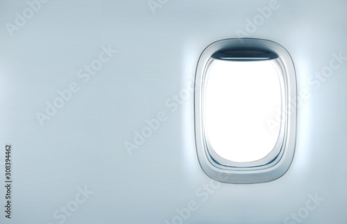 Blank airplane porthole