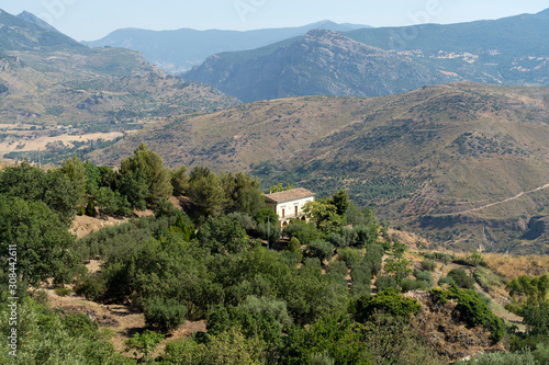 Summer landscape in Calabria, Italy, near Castrovillari