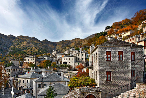 SYRRAKO VILLAGE, IOANNINA, GREECE. Syrrako village, one of the most beautiful Greek mountainous villages, on Tzoumerka mountains, Ioannina, Epirus, Greece 