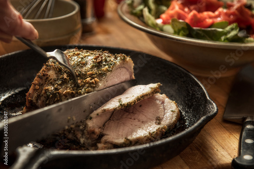 Slicing Pork loin