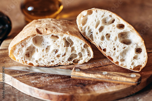 Homemade Rustic Artisan Bread Or Italian Ciabatta