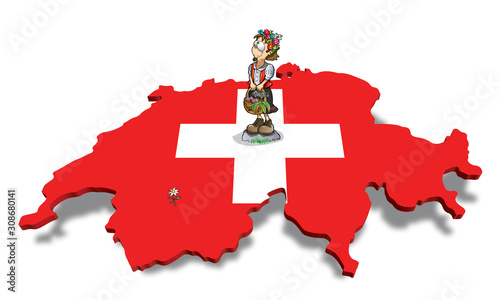 swiss map with heidi