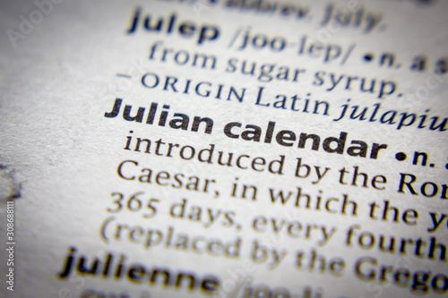 Word or phrase Julian calendar in a dictionary.
