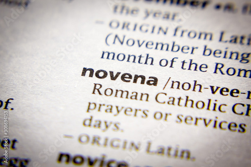 Word or phrase Novena in a dictionary.