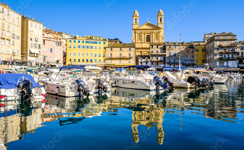 old town and harbor of bastia on corsica