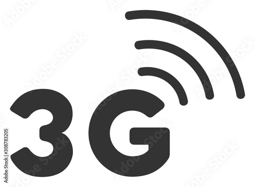 3G vector icon. Flat 3G pictogram is isolated on a white background.