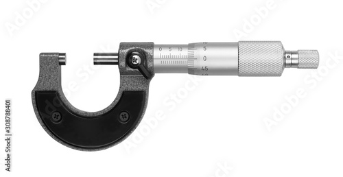 Micrometer on white