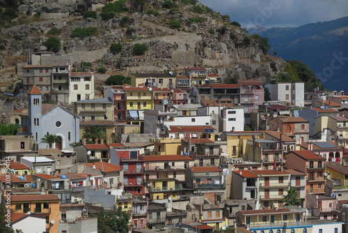 Blick auf das Bergdorf, Ulassai, Ogliastra, Sardinien