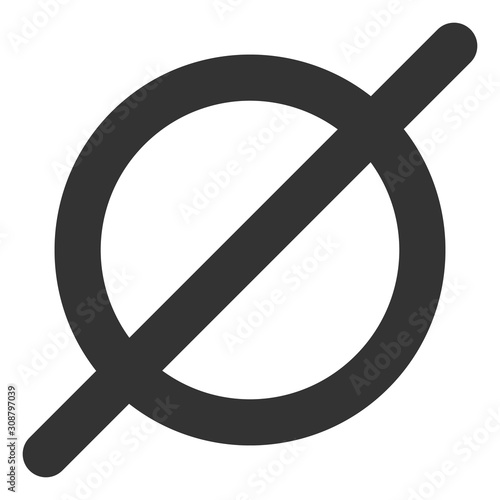 Nothing vector icon. Flat Nothing pictogram is isolated on a white background.