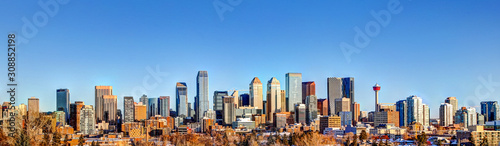 The downtown Calgary skyline in the fall