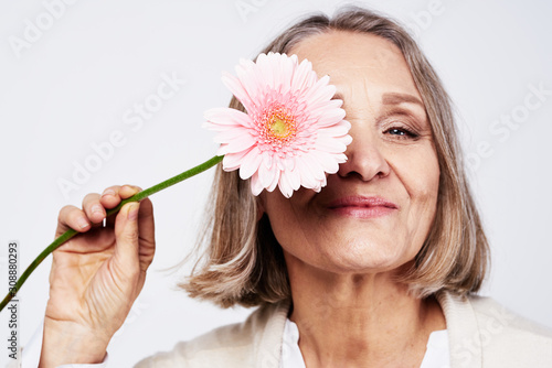 woman with flower