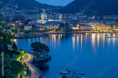 Como - The city with the Cathedral and lake Como.