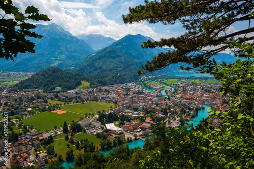 Aerial landscape of Interlaken city