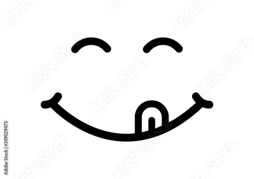 Face smile delicious vector icon