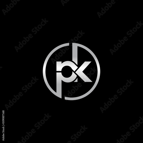 PK initial circle logo template vector