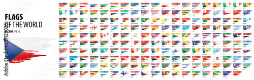 National flags of the countries. Vector illustration on white background