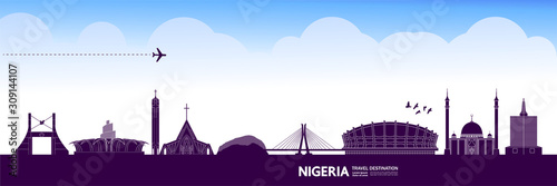 Nigeria travel destination grand vector illustration. 