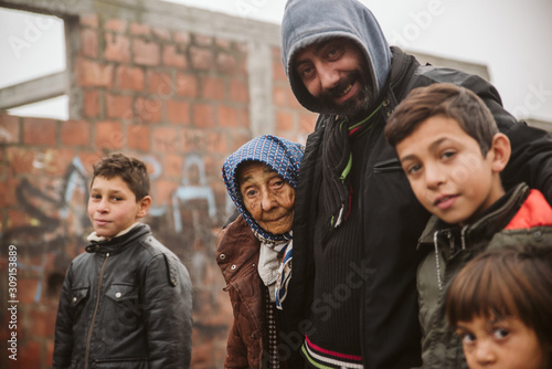 Gypsy family in an Gypsy street 