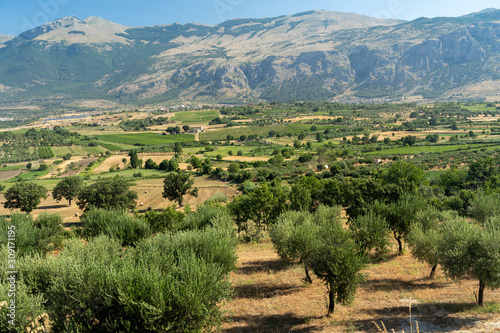 Summer landscape in Calabria, Italy, near Castrovillari