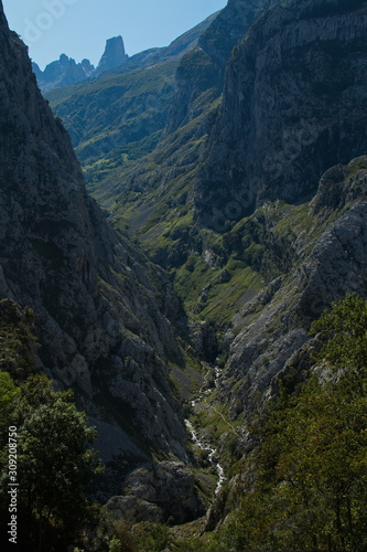 View of Naranjo de Bulnes in Picos de Europa from Camarmena in Asturia,Spain,Europe