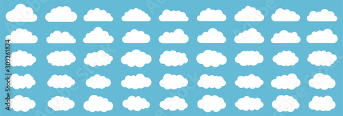 Set of clouds. Cloud icon. Vector illustration.