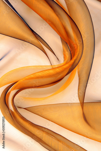 golden organza fabric wavy texture