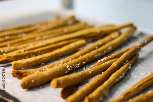 close up of some handmade freshly baked breadsticks