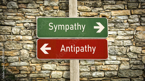 Street Sign to Sympathy versus Antipathy