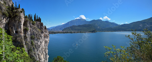 beautiful view to garda lake italy from above