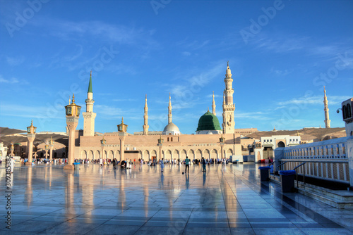 Medina/Saudi Arabia - 13 December 2019: Prophet Mohammed Mosque, Al Masjid an Nabawi - Medina - Saudi Arabia